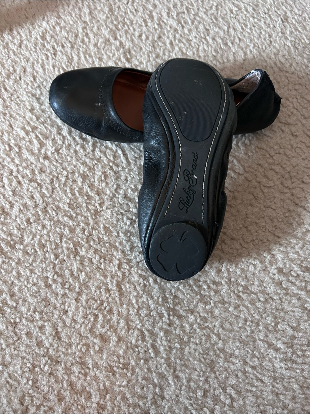 Lucky Brand Black Leather Slip-On Loafers